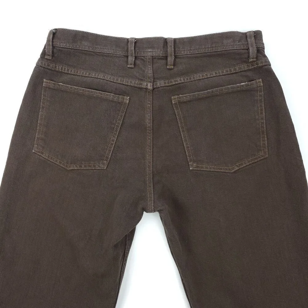 NEW James Perse Garment Dyed Comfort Stretch Straight Jeans Brown Denim 34x30